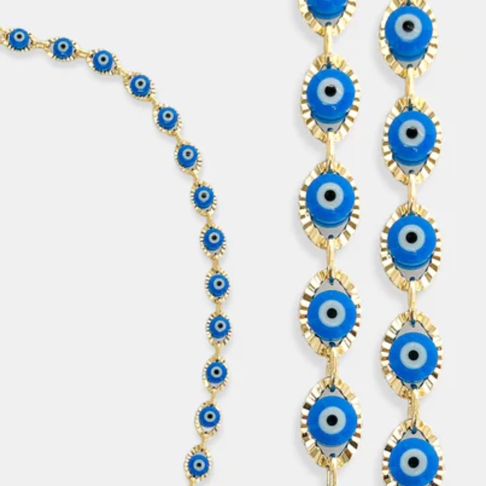 NEW Blue Eyes Gold Filled Necklace - Picture 4 of 5